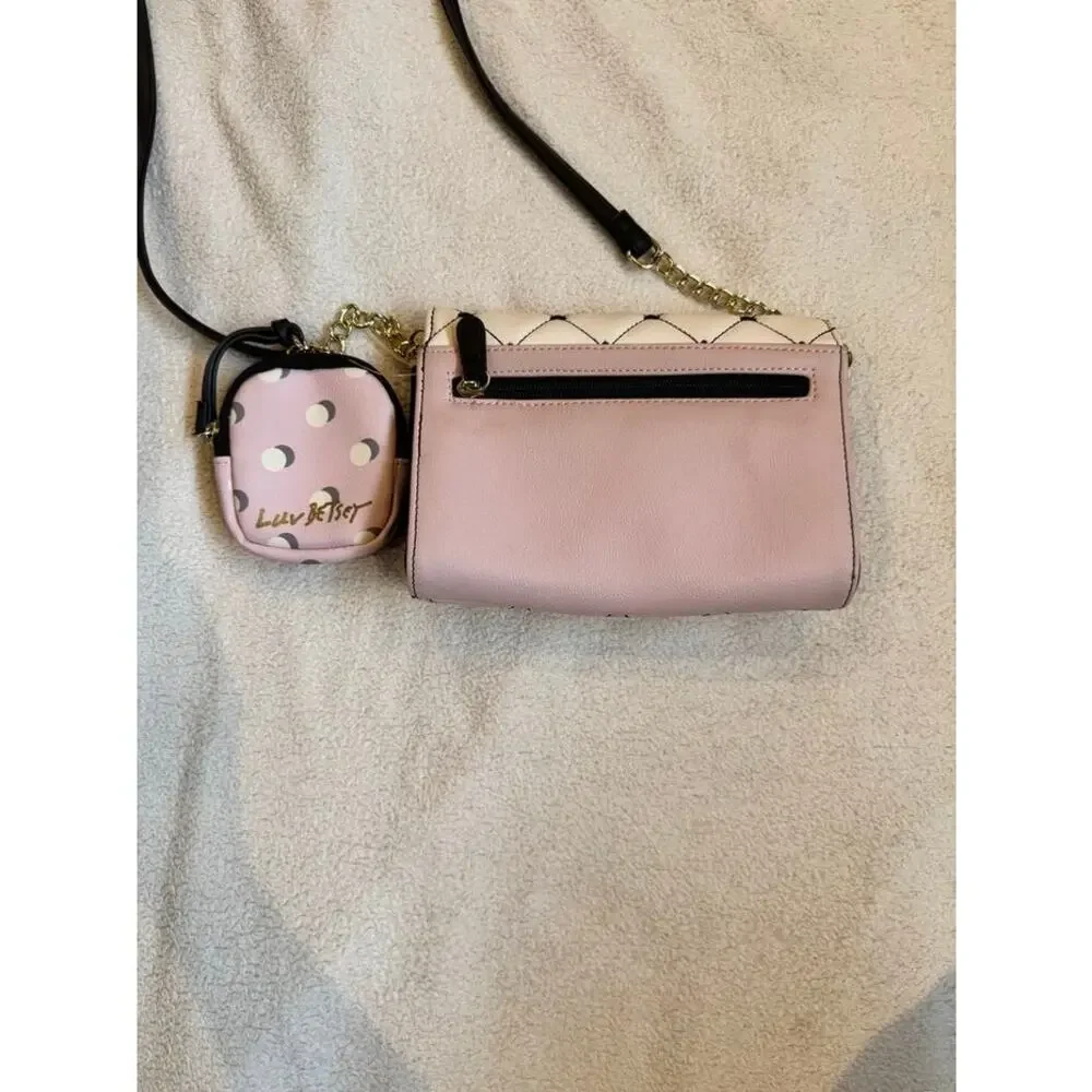 Luv Betsey by Betsey Johnson Quilted Crossbody Bag with Detachable Coin Pouch
